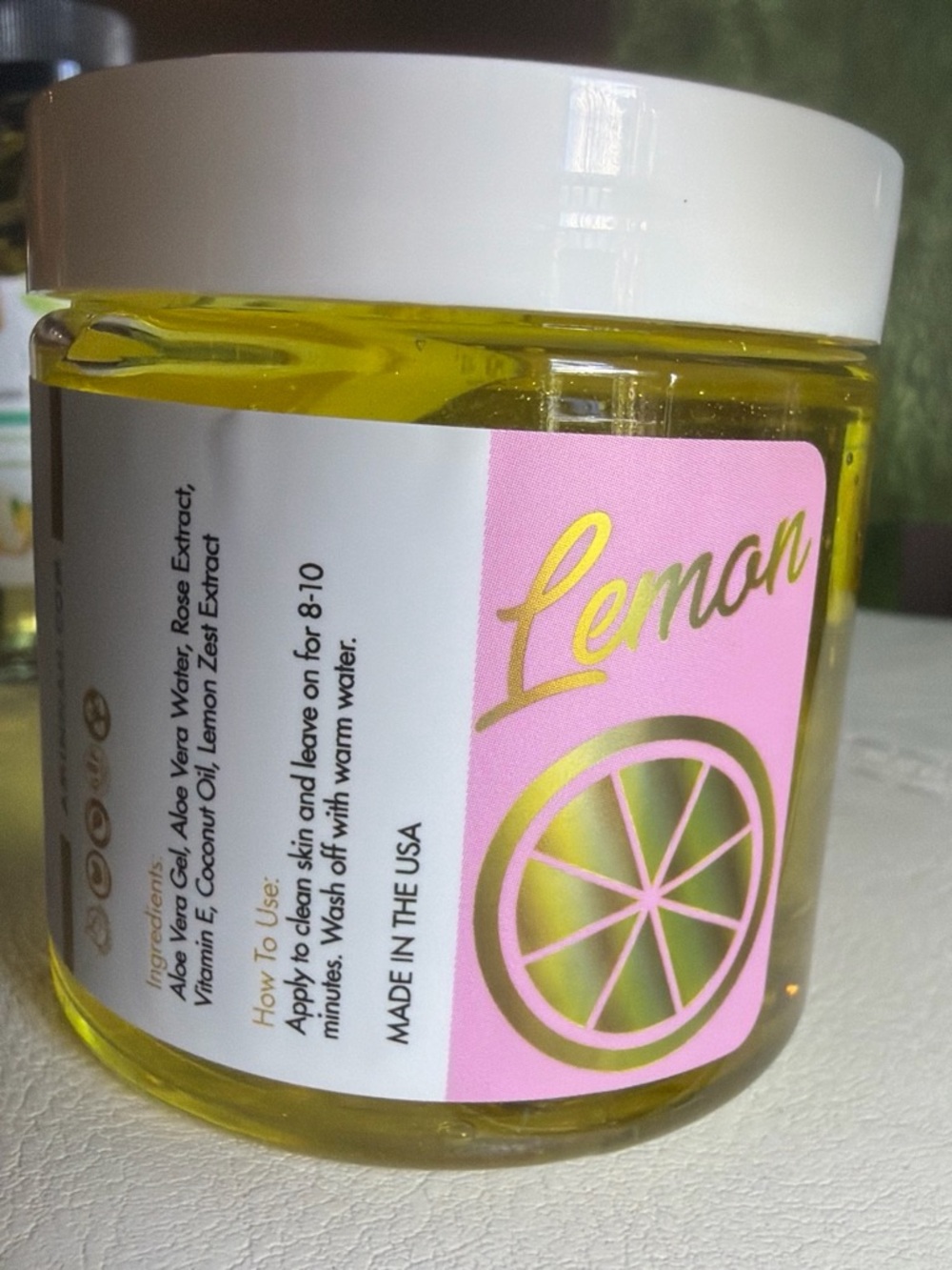 AMINNAH Lemon Meringue Body Oil & Lemon Jelly Face Mask - Yellow - Picture 4 of 4